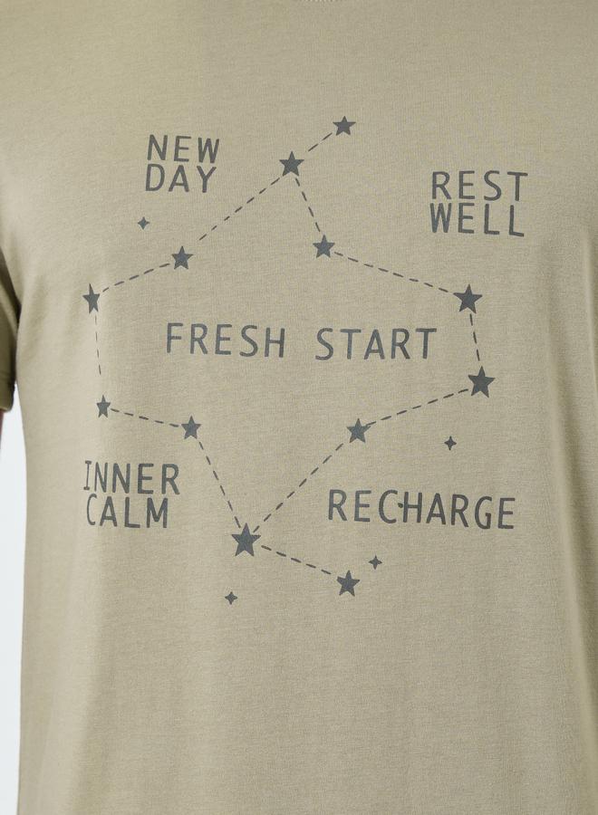 ستايلي طقم من شورت وتيشيرت محبوك مطبع للرجال - Image 2